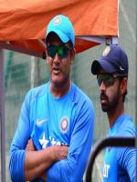 Anil Kumble and Ajinkya Rahane during practice session