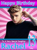 Justin Bieber Birthday Card