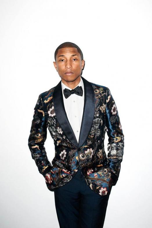 Pharrell Williams in black dress