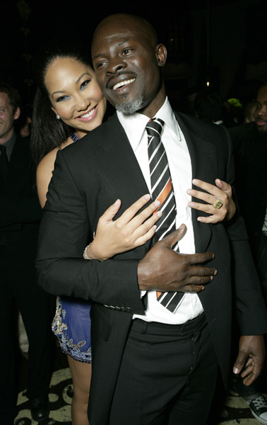 Djimon Hounsou with her wife