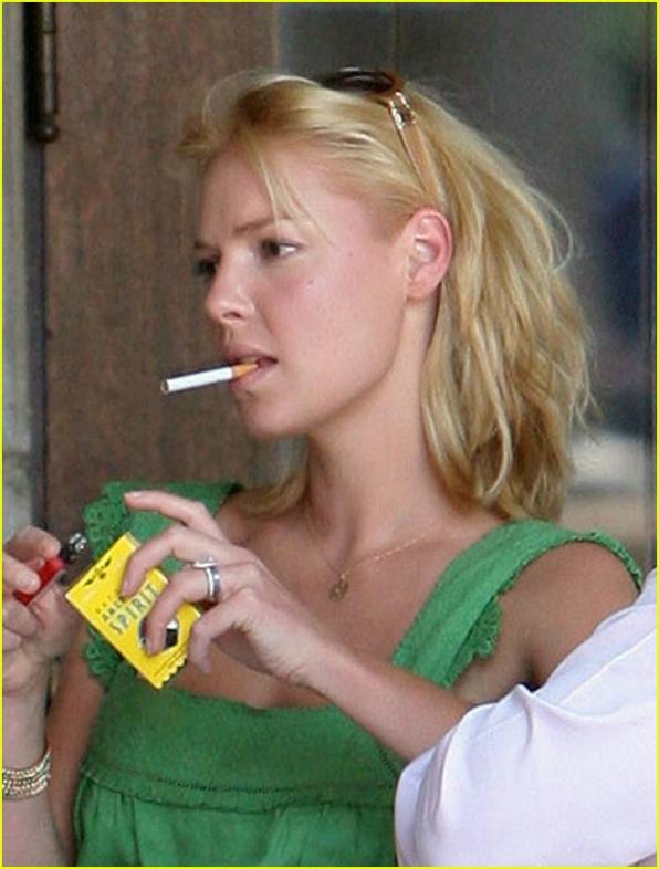 Katherine Heigl while smoking