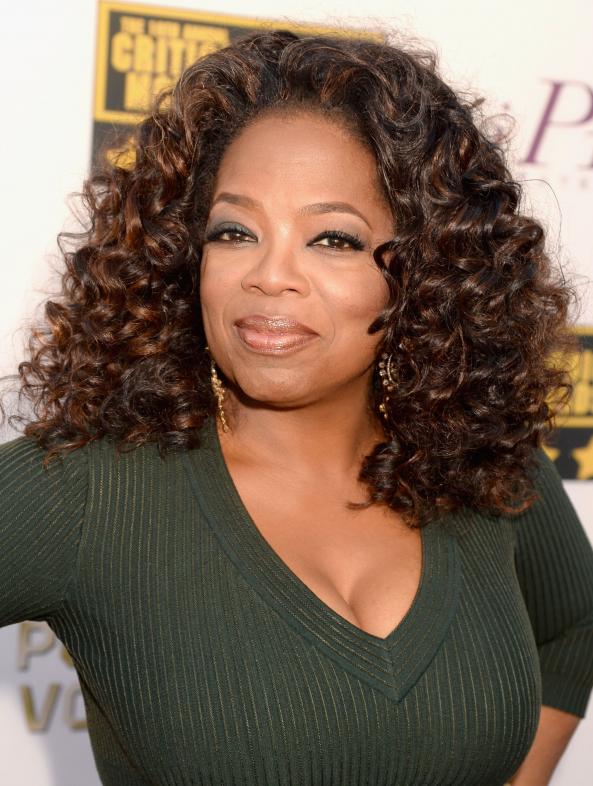 Oprah Winfrey in black dress