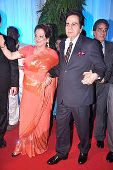 Saira Banu (left) with her husband Dilip Kumar