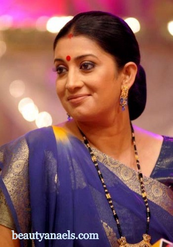 Smriti Irani with nice hair bun