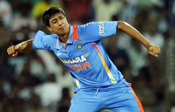 Rahul Sharma Celebrating Wicket