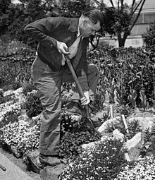 William R. Poage at his Garden