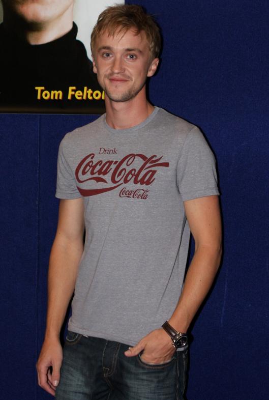 Tom Felton Wearing Cocacola shirt