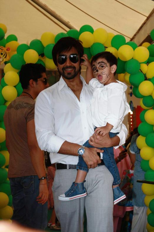 Aashish Chaudhary With His Son