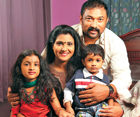 Baburaj (actor) with family