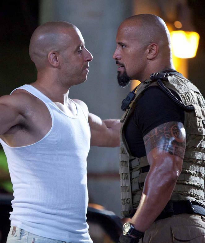 Vin Diesel with Rock in Fast and Furious