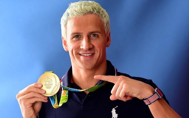 Ryan Lochte With Gold Medal