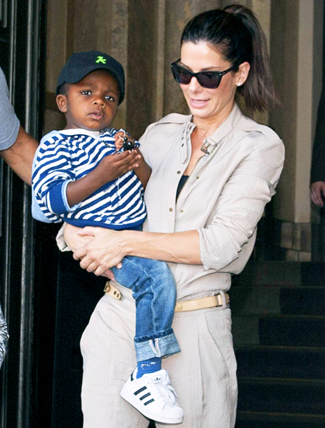 Sandra Bullock with baby