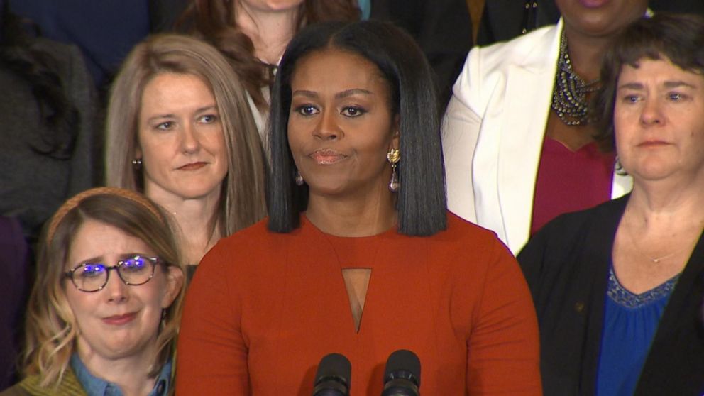 Michelle Obama in Red Dress