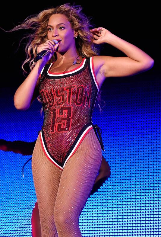 Beyoncé wore a one-piece, sequined swimsuit version of James Harden