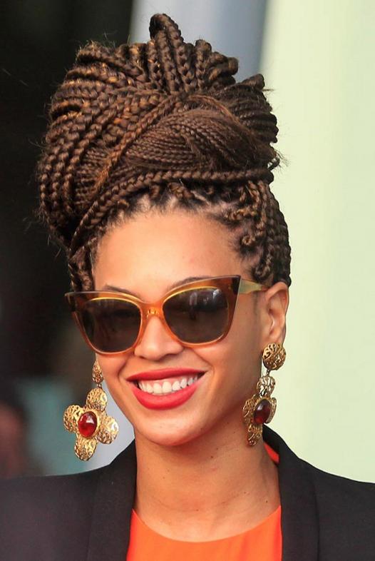 Beyonce Knowles with braid