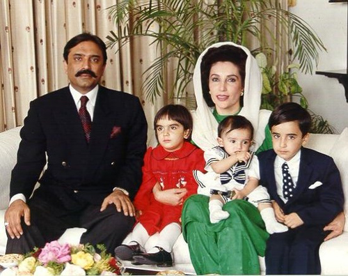 Benazir Bhutto with family