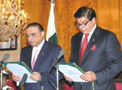 Raja Pervaiz Ashraf with President Zardari
