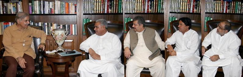 Haji Muhammad Akram Ansari with Shahbaz Sharif