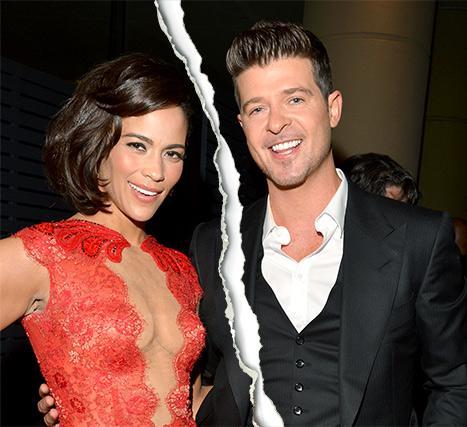 Robin Thicke with his wife