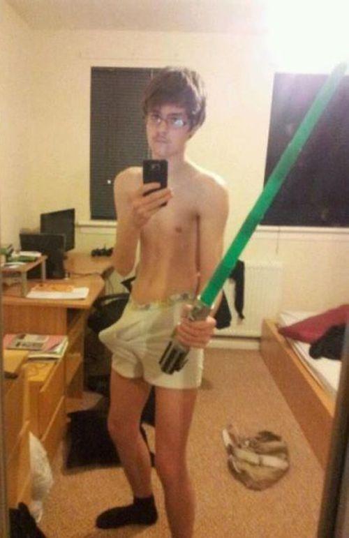 Why that ain't fair... He's fightin' with two light sabers.