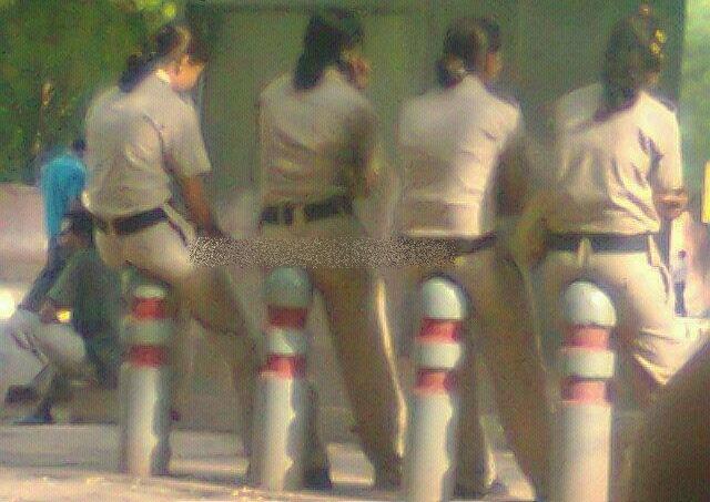 Indian Police Sitting on Special Seat