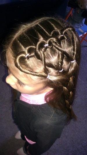adorable hair style for a little girl- Valentine's Day hair