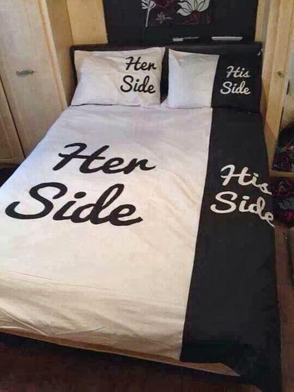 Around here his side is smaller, her side would be the same size as