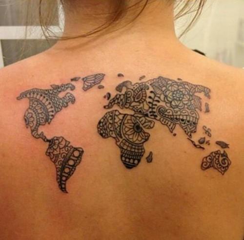 map tattoos on back