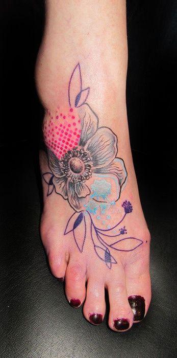 Flower tattoos on feet