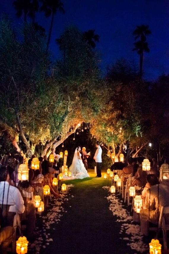 Lanterns as Aisle Decor