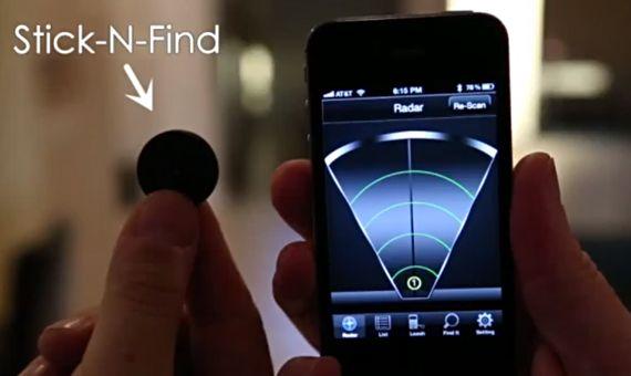 Stick-N-Find is a small sticker that uses Bluetooth to communicate wit
