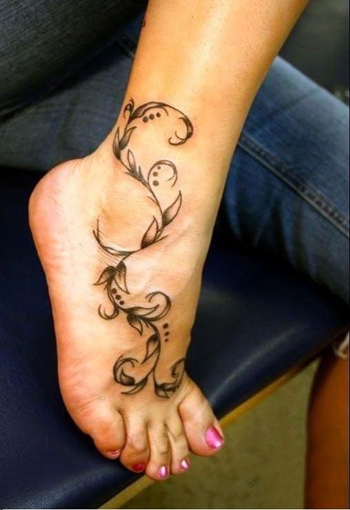 Vine ankle tattoo