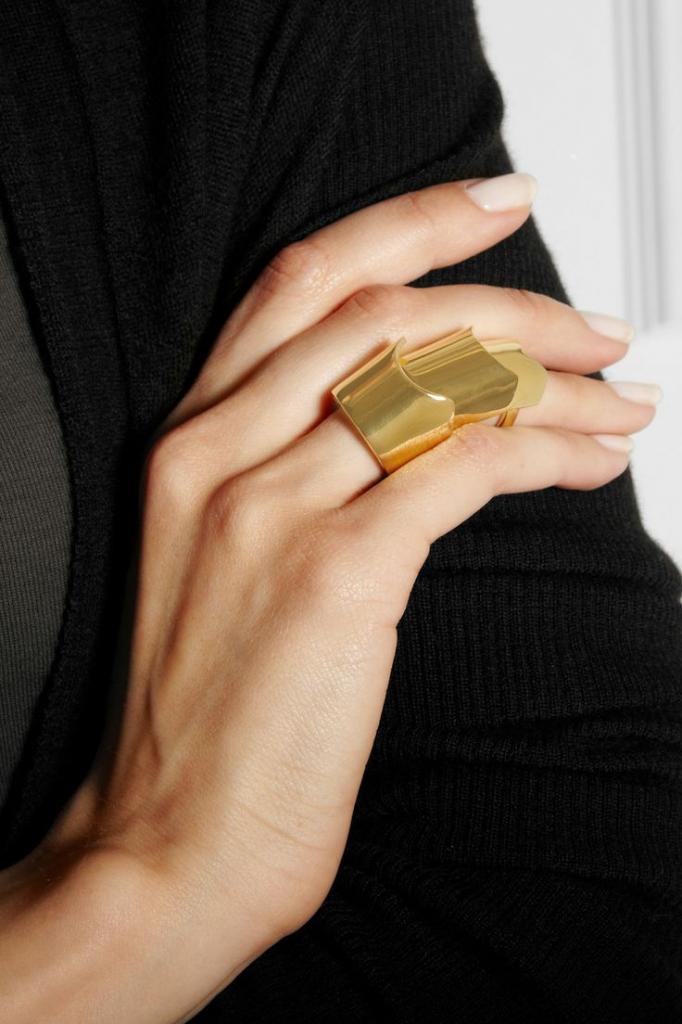 Hinged gold-plated ring