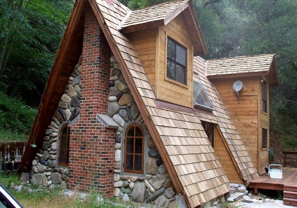 Unique A-frame Cabin with Stone, Brick and Wood