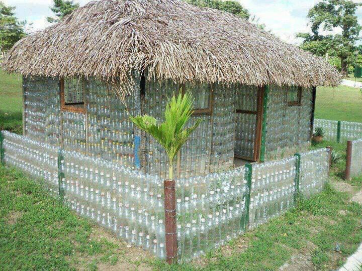 How to create Hut from waste plastic bottles