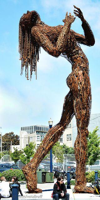 Ms. Rusty Ecstasy Sculpture Made of Iron; Photo by VoidBuff.