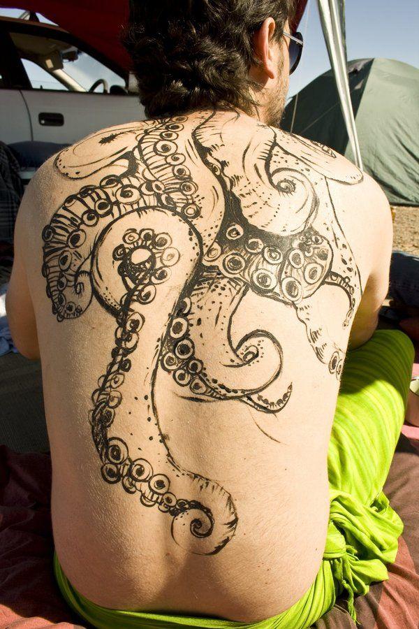 octopus tattoo on Back