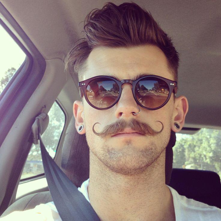 Super Mustache Style- too bad about the nose piercing but the hair and