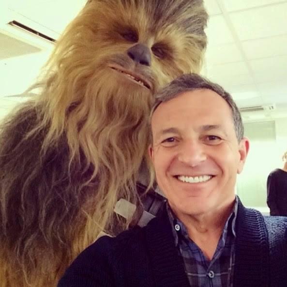 First look at Chewbacca for STAR WARS EPISODE VII with Bob Iger at Pi