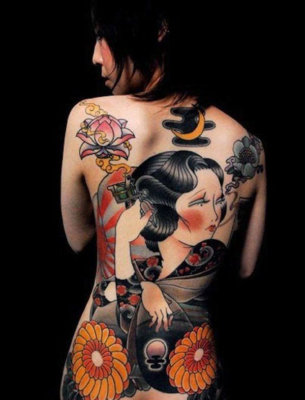 Japanese Girls Backside tattoos