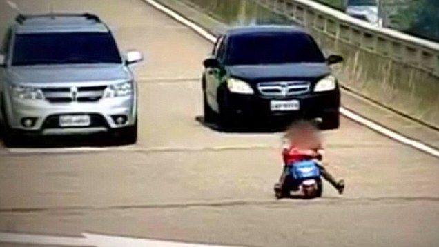 Hair-raising moment 8-year-old decides to takes a ride on his toy truc