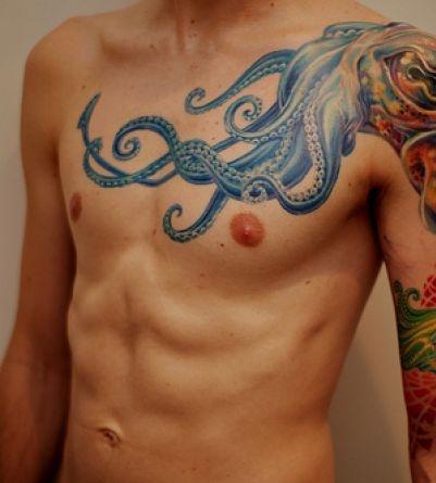 Octopus Tattoos on chest
