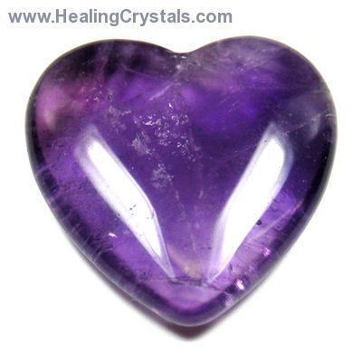 healing crystals amethyst in heart shaoe