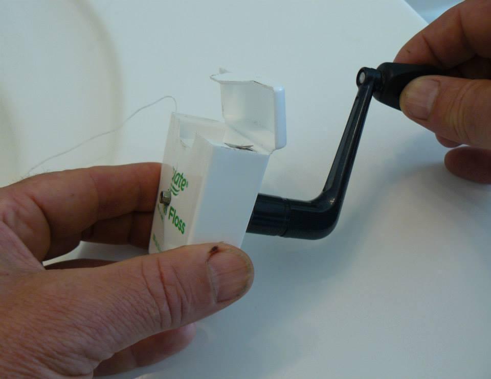 Never buy dental floss again! Attach a small handle in the middle of t