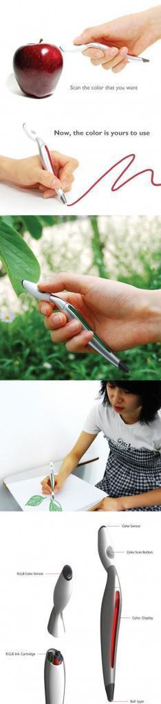 Pen Concept Uses Optical Scanner to Let You Choose Ink Color