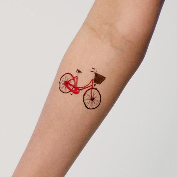 red bike tattoo from tattly $5