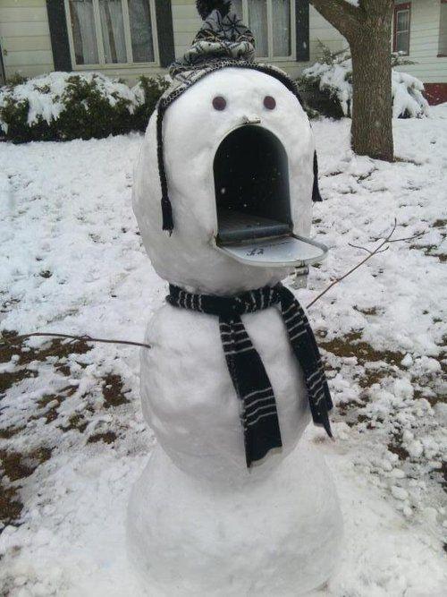 mail eating snowman