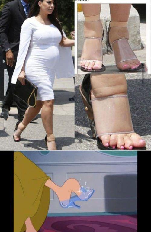 If the shoe fits...lol, poor prego Kim.