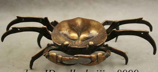 8-Chinese-FengShui-Pure-Bronze-Crab-Wealth-Animal-Beast-Mythical-Beast