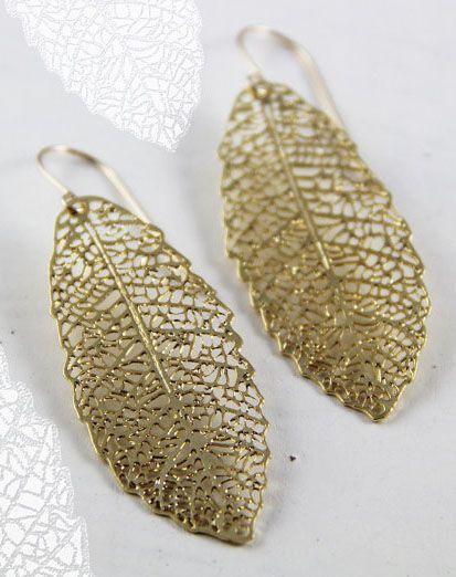 rose Gold Leaf earrings